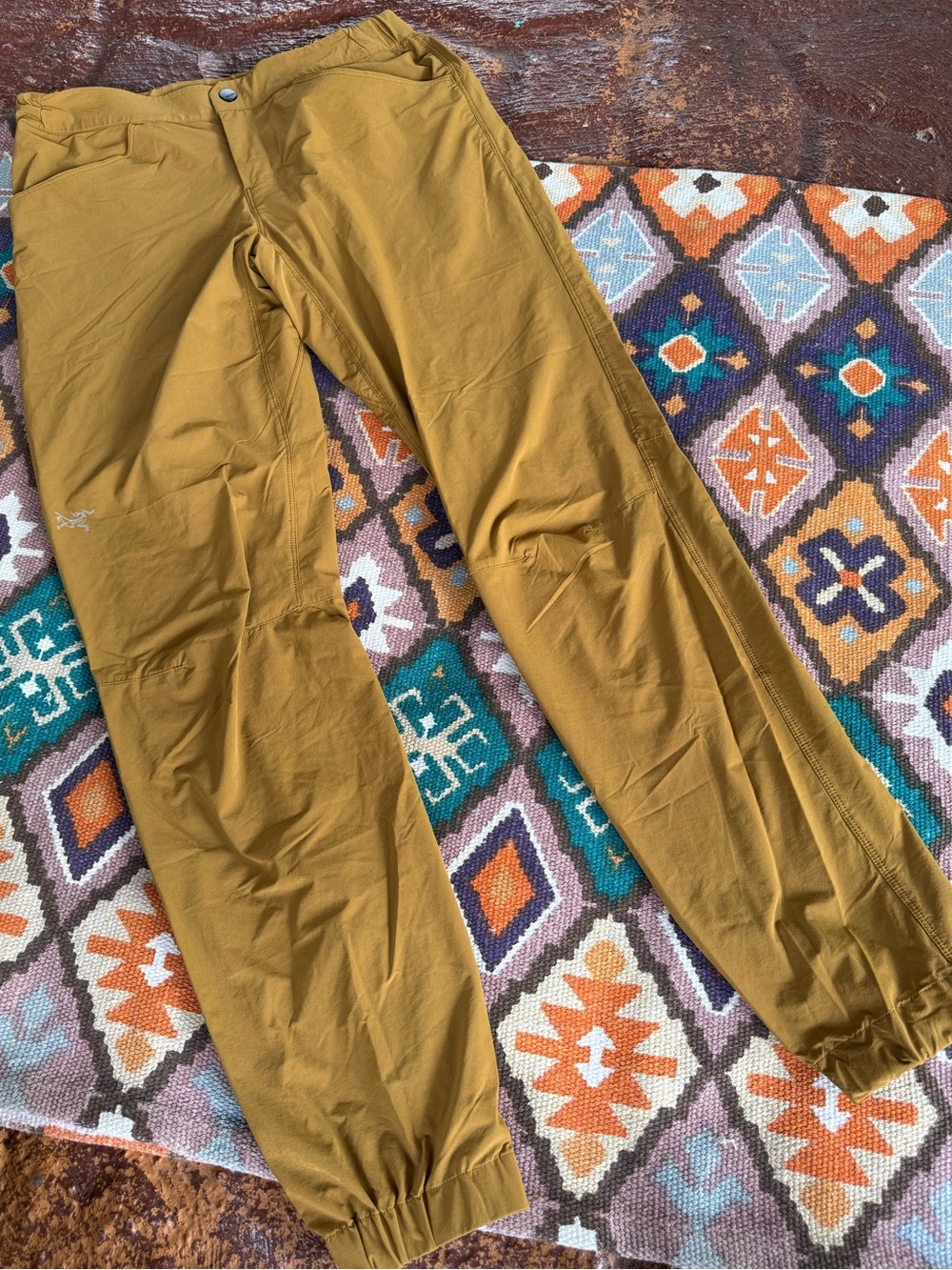 Arc’teryx Kestros Pants Men’s Size 30 Yellow Mustard Color Hiking Pants Pockets